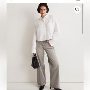 Madewell Signature Oxford Crop Shirt NWT